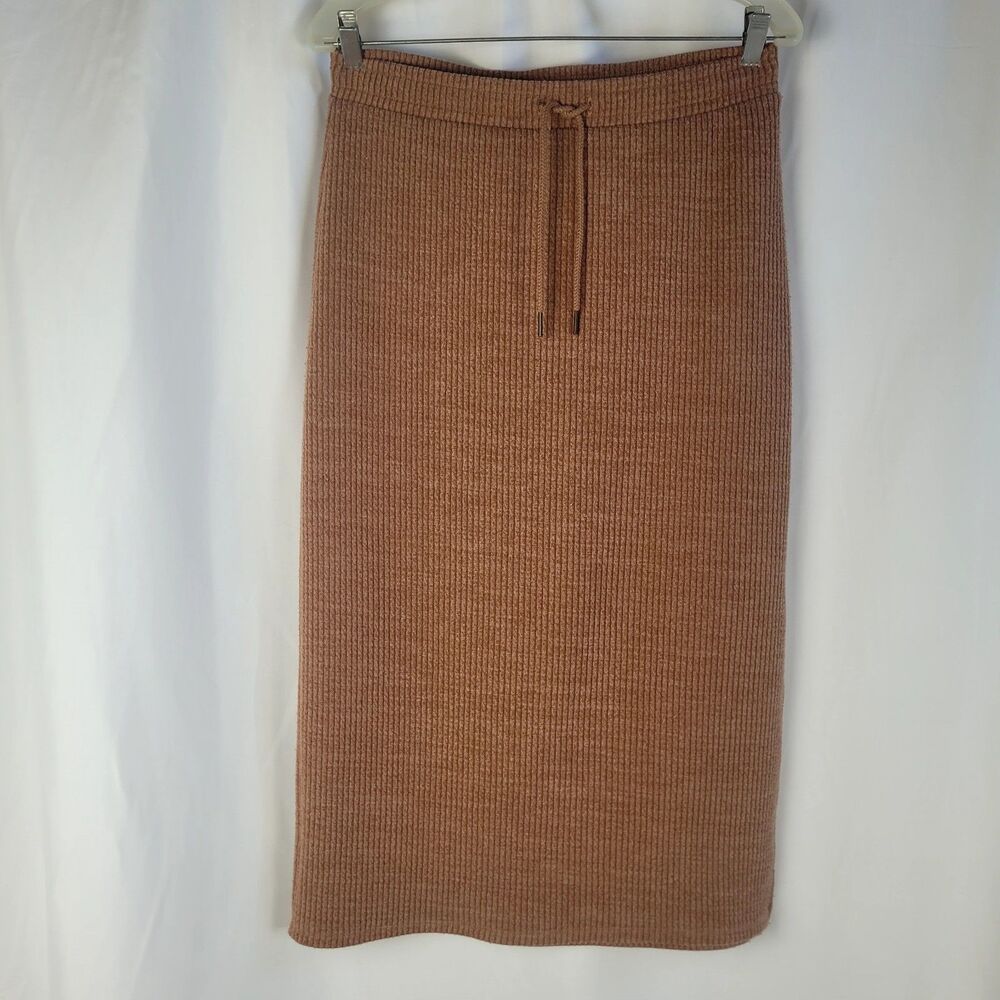 Sonoma Knit Midi Skirt Womens Size Small Copper Brown With Side Slit